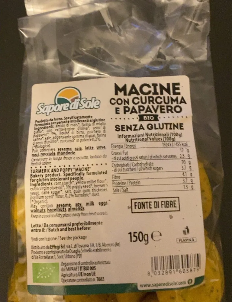 Macine con curcuma e papavero