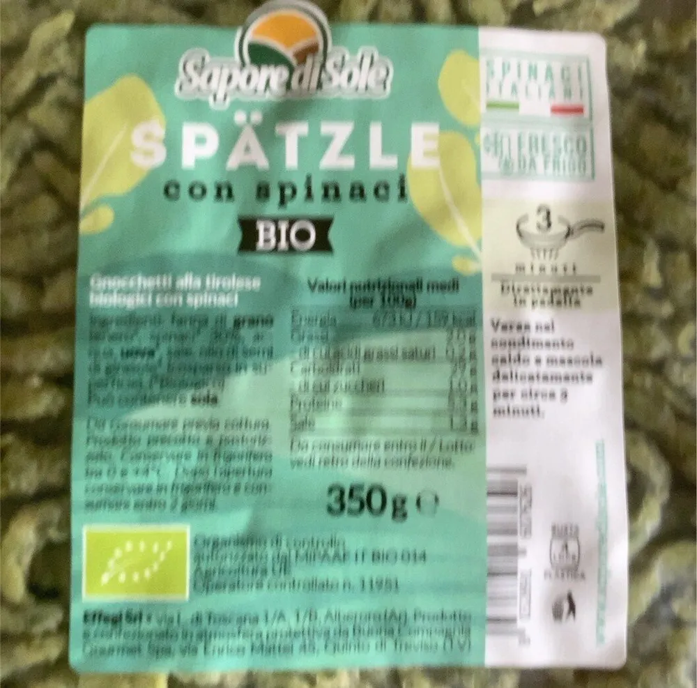 Spatzzle con spinaci