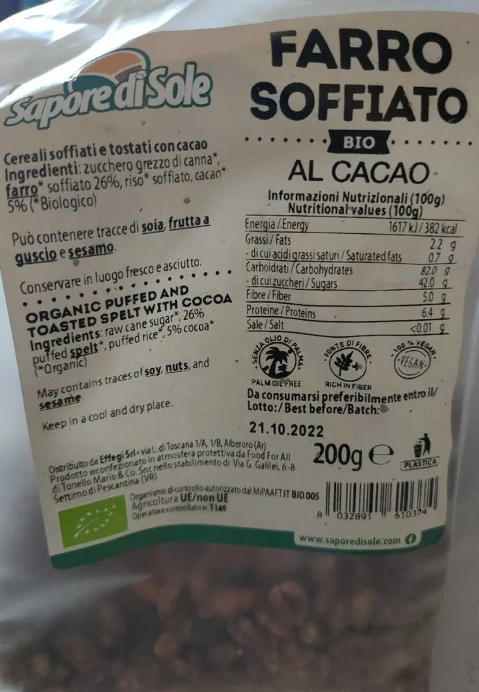 Farro soffiato Bio al cacao