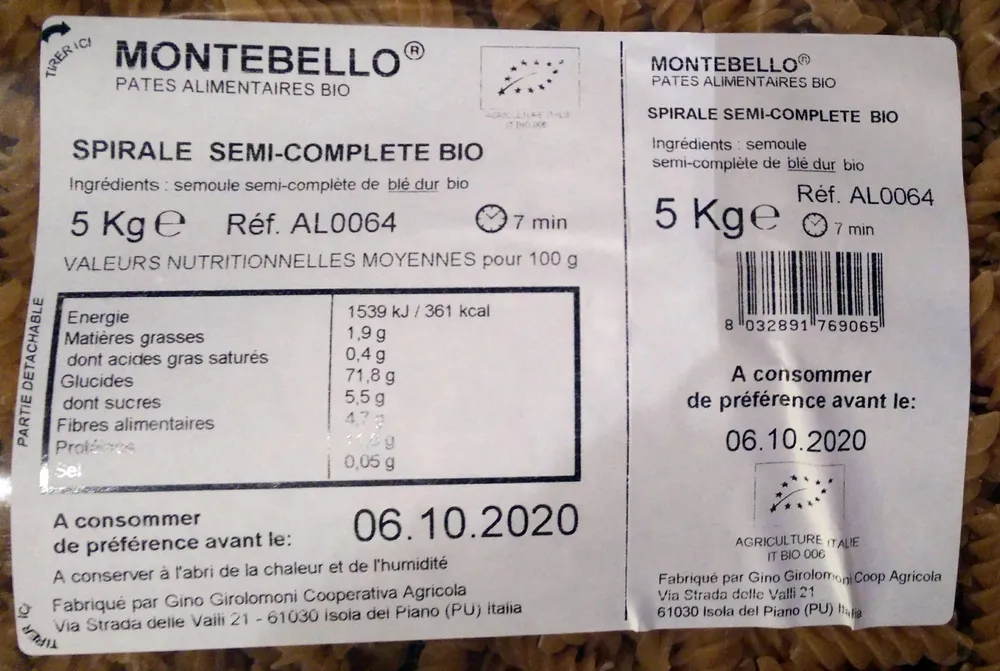Spirale semi-complète bio