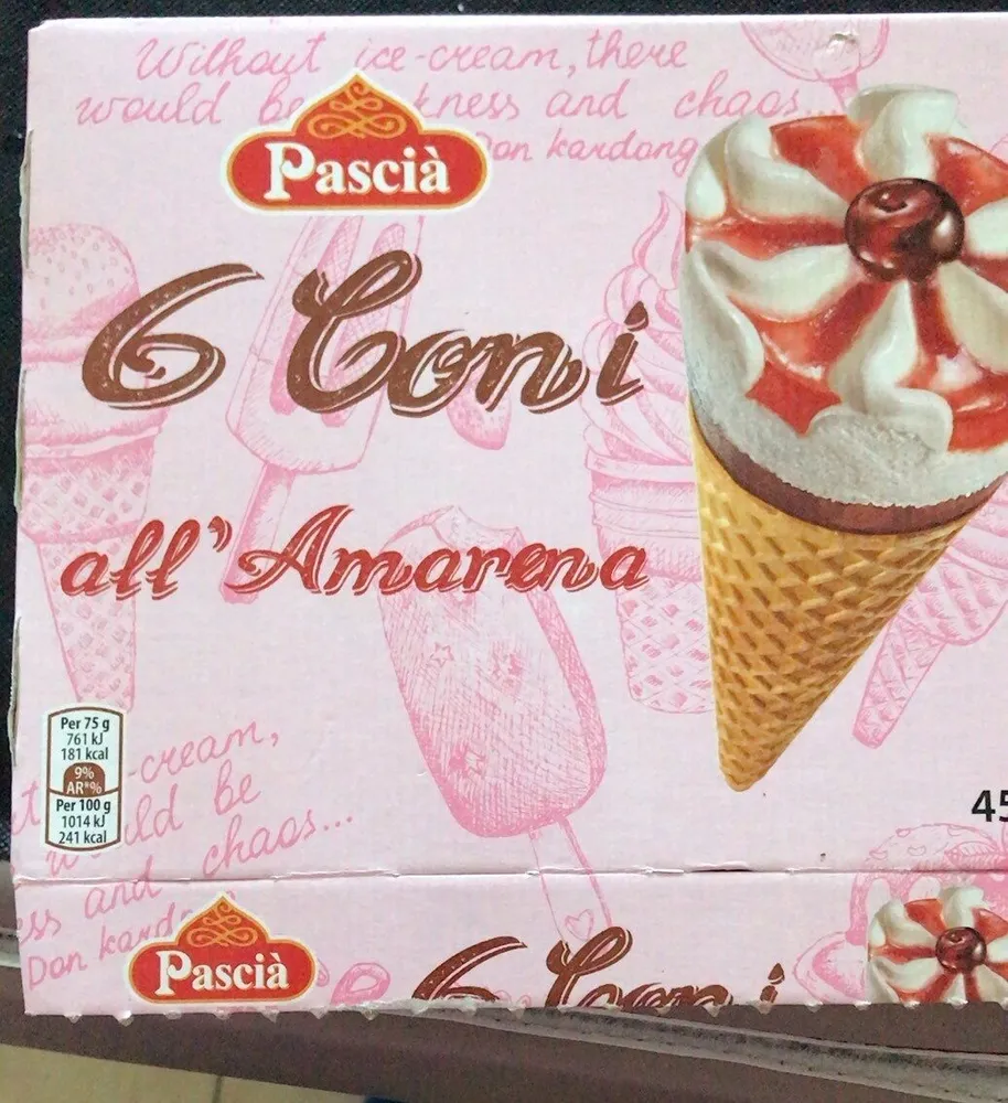 6 coni all’amarena