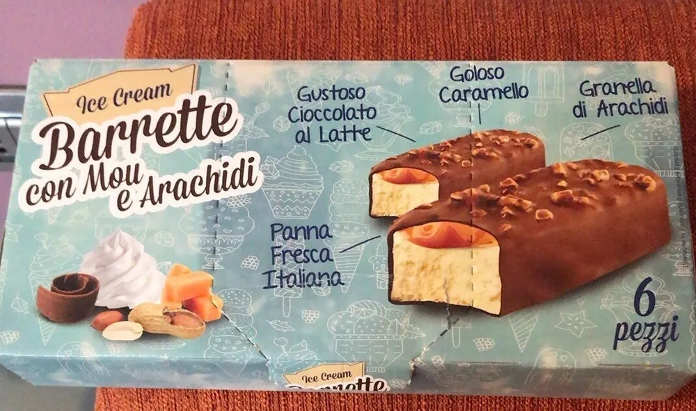 Barrette con mou e arachidi