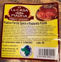 Piadina farcita speck e mozzarella filante