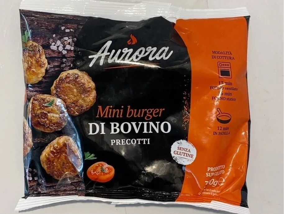Mini burger di bovino precotti