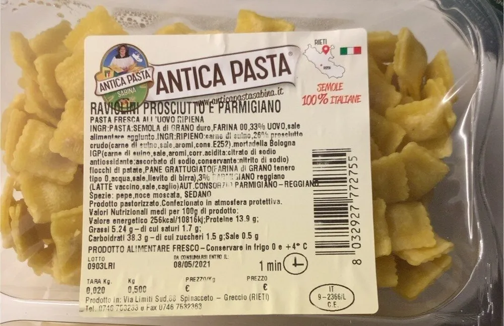 Raviolini prosciutto e parmigiano
