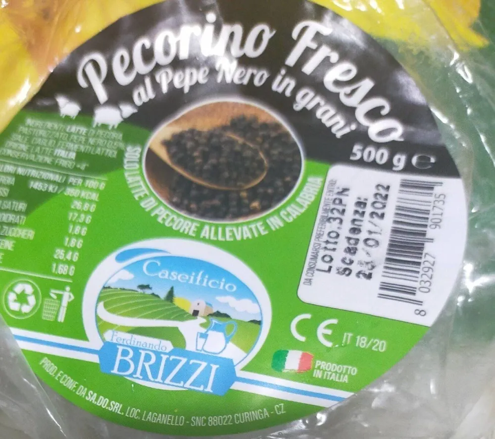 Pecorino fresco al pepe nero