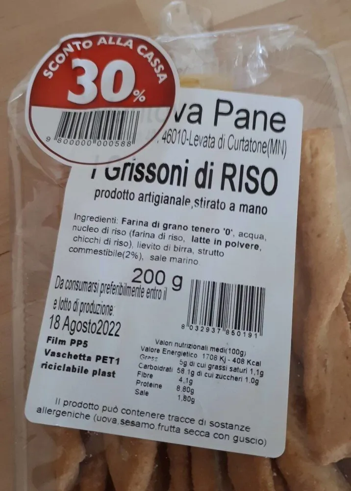 Mantova pane grissinoni di riso