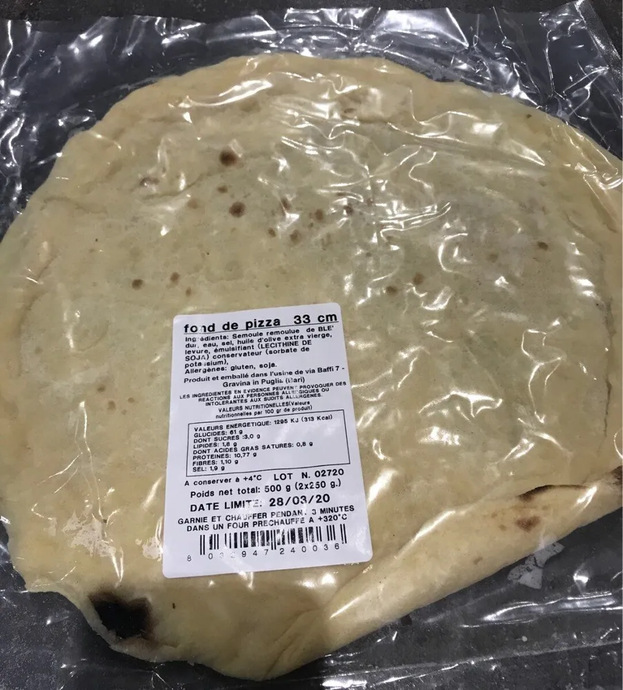 Fond de pizza 33 cm