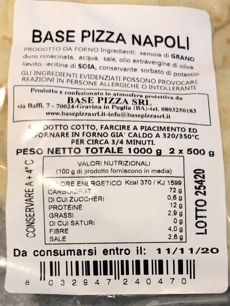 Base a pizza