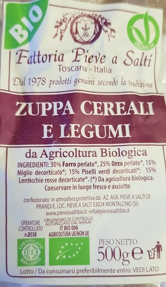 Zuppa cereali e legumi