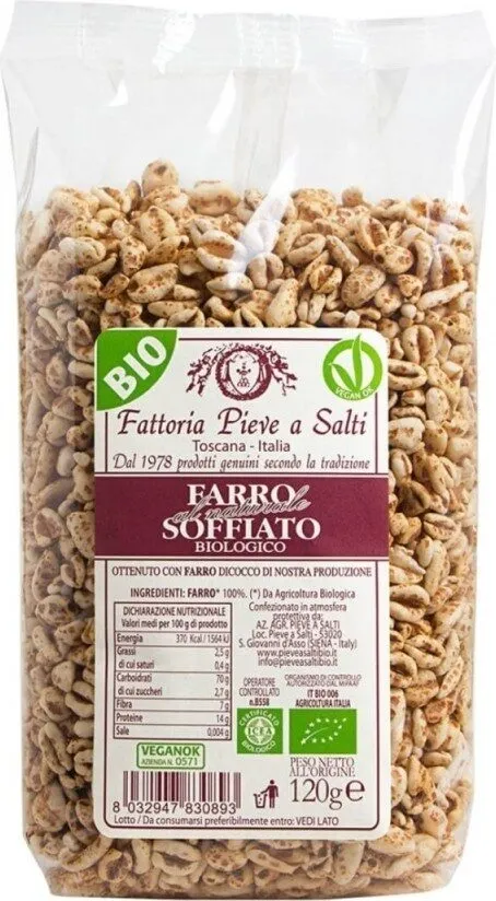 Farro al naturale soffiato biologico