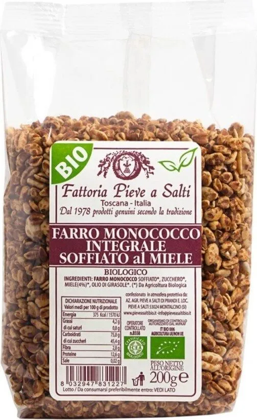 Farro monococco soffiato integrale al miele bio