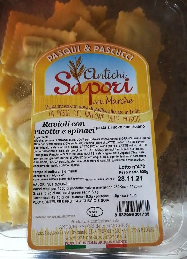 Ravioli ricotta e spinaci