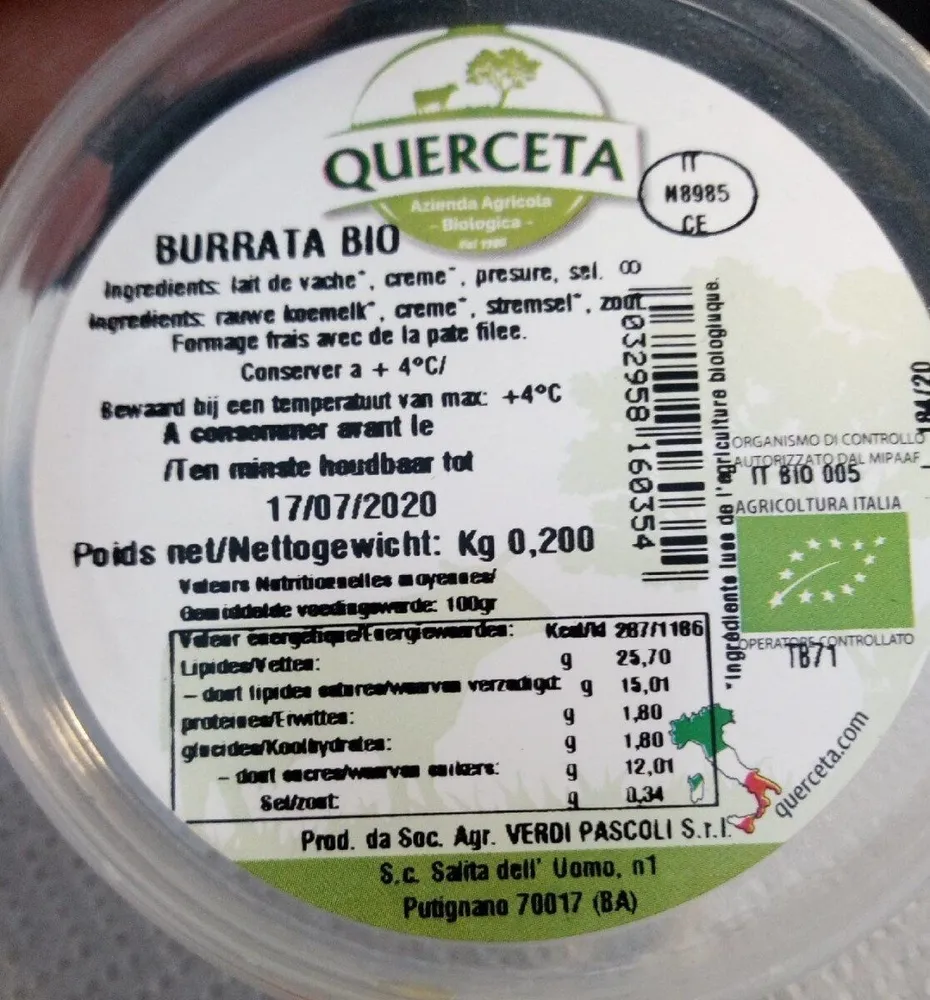 Burrata bio