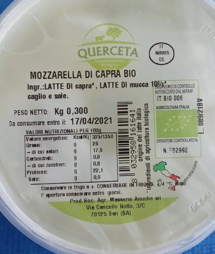 Mozzarella di capra bio Querceta