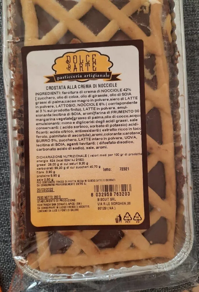 Crostata alla crema di nocciole