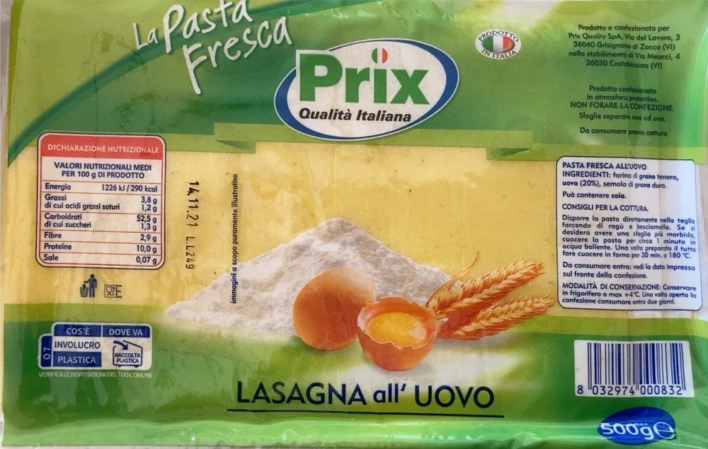 Lasagna all’uovo