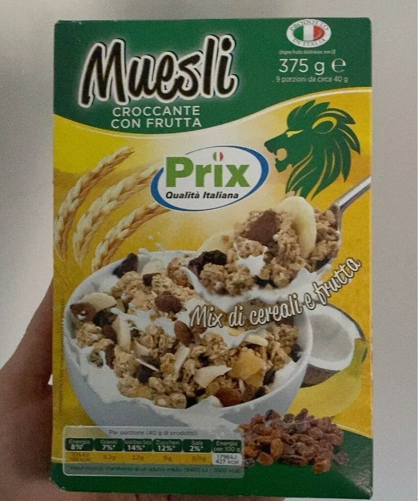 Muesli croccante con frutta
