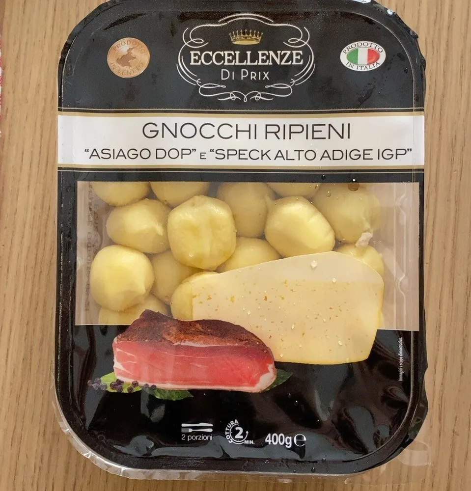 Gnocchi ripieni Asiago Dop e Speck Alto Adige Igp