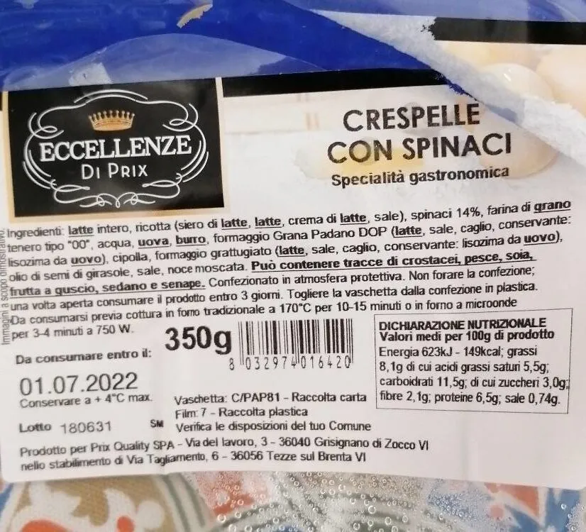 Crespelle con spinaci