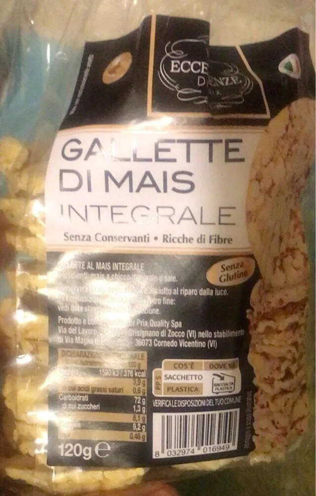 Gallette di mais integrale