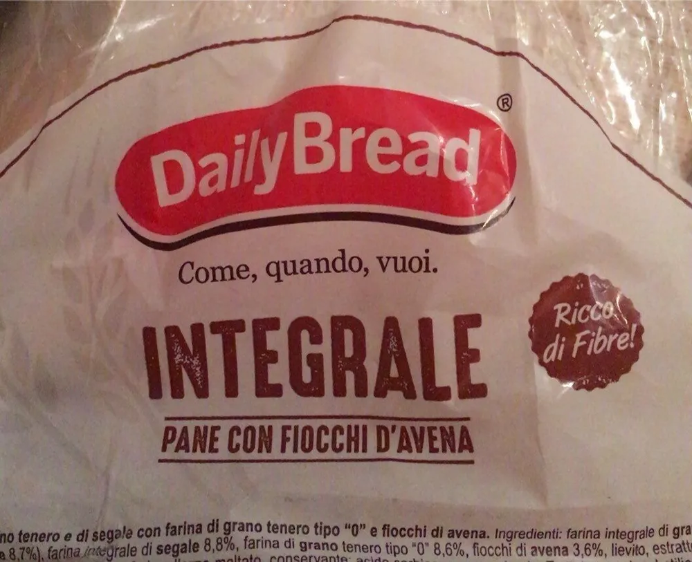 Pane integrale con fiocchi d’avena