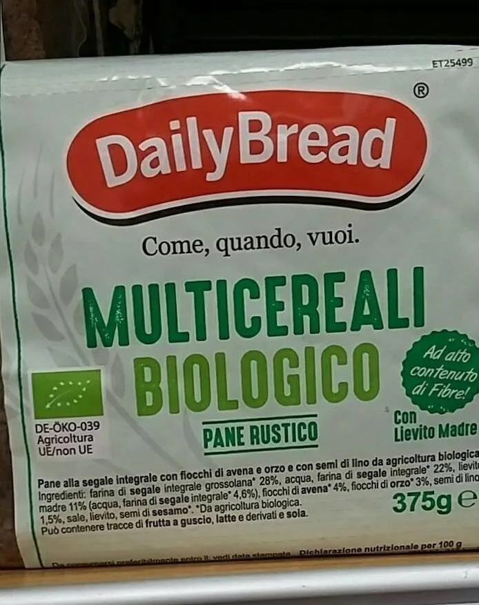 Multicereali Biologico Pane Rustico Daily Bread