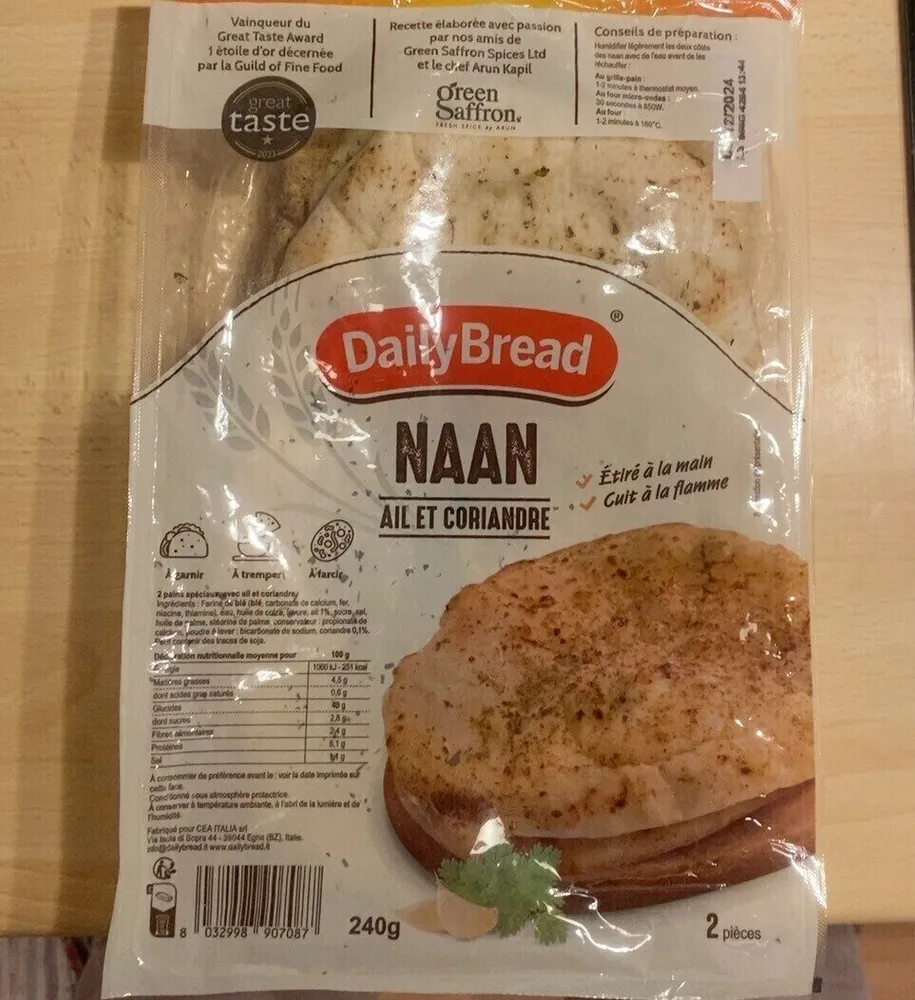 Naan ail et coriandre