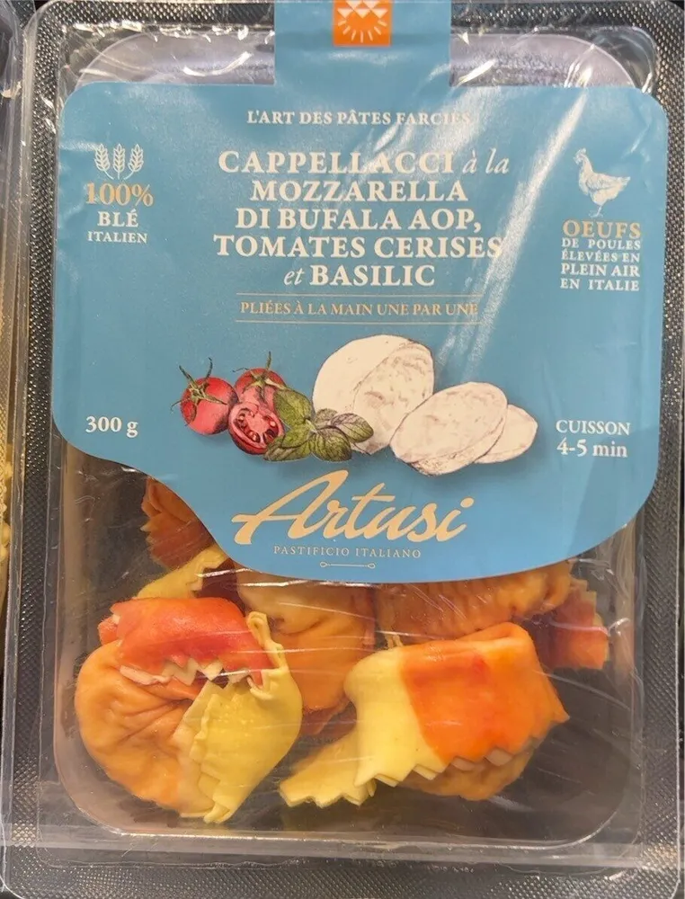 Cappellacci à la mozzarella di bufala aop, tomates cerises …