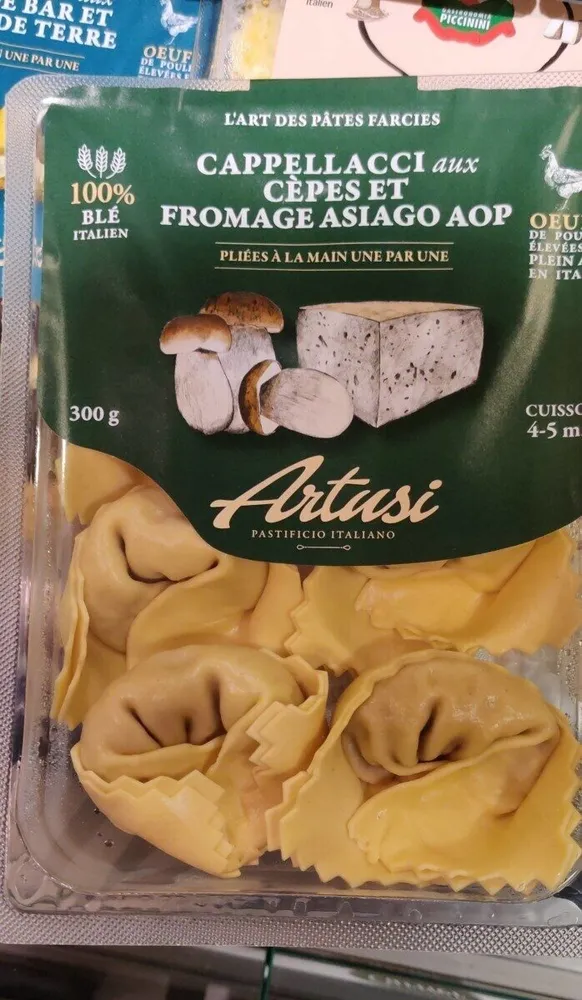 Cappellacci cèpes et fromage asiago aop