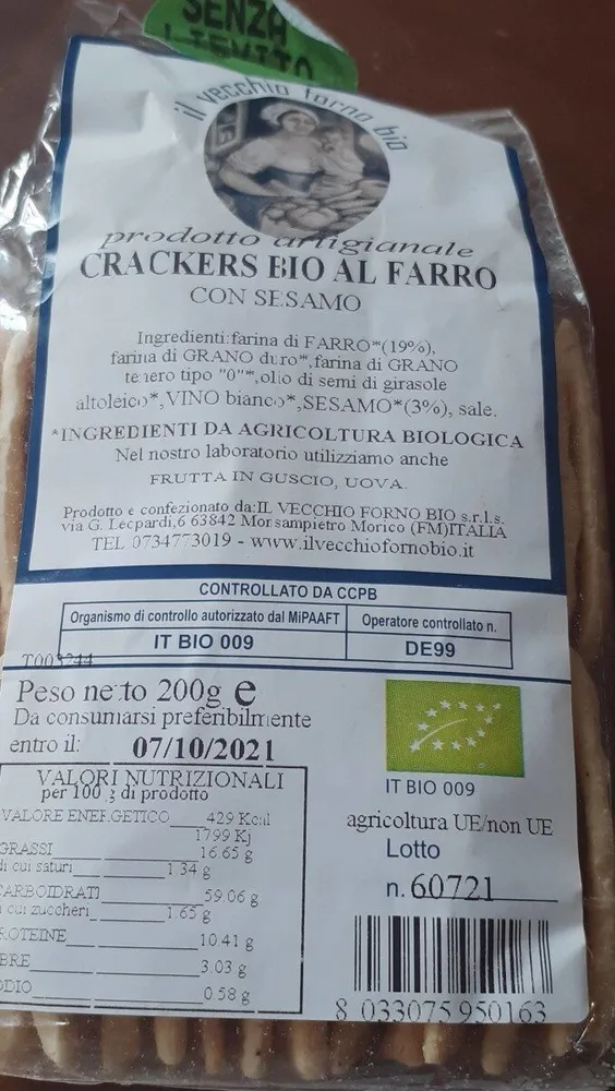 Crackers BIO al farro