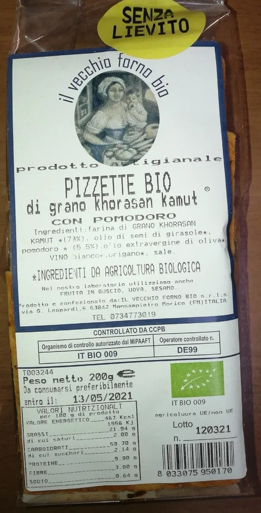Pizzette BIO di grano khorasan khamut con pomodoro