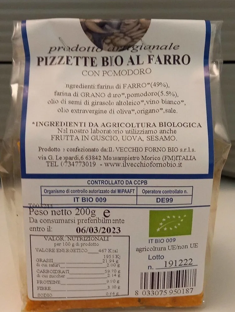 PIZZETTE BIO AL FARRO CON POMODORO