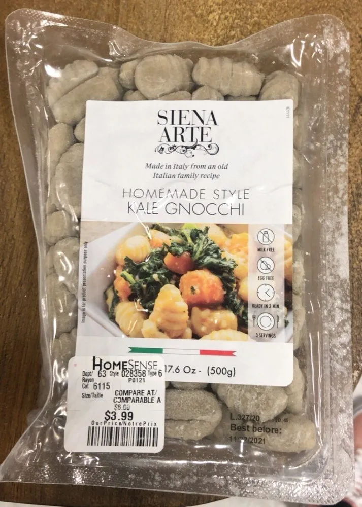 Homemade style kale gnocchi