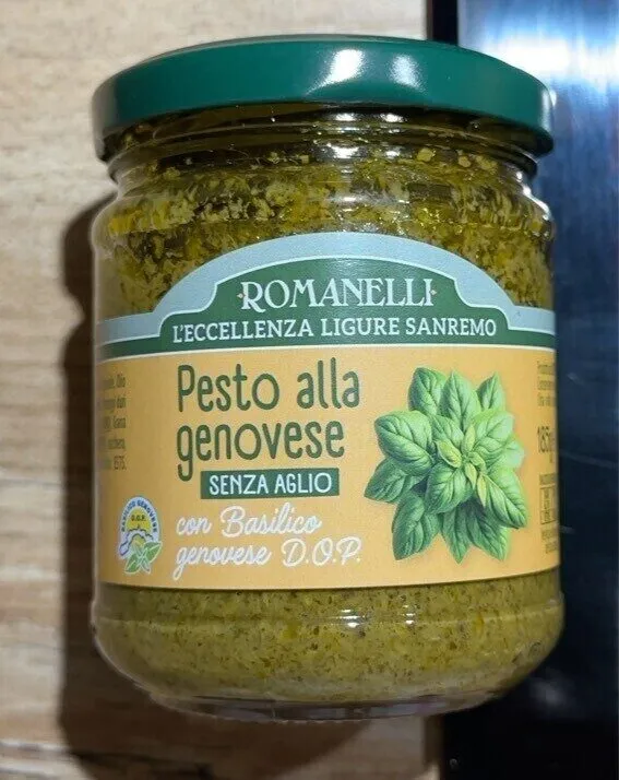 Pesto alla genovese senza aglio con basilico genovese D.O.P.