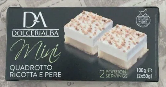 Mini quadrotto ricotta e pere
