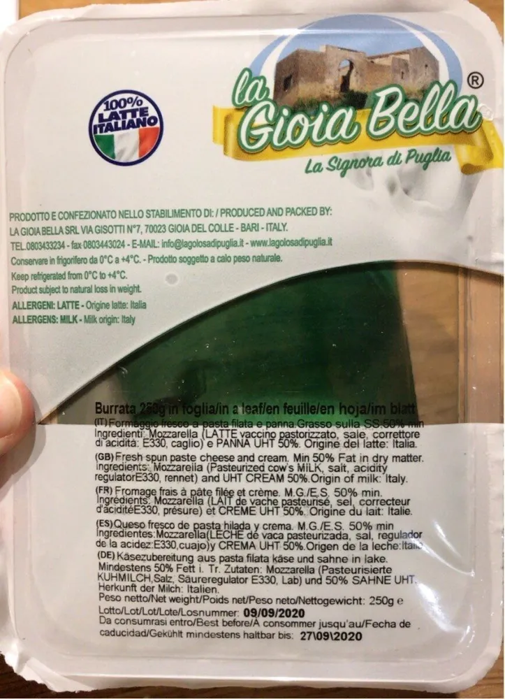 Burrata di buffala
