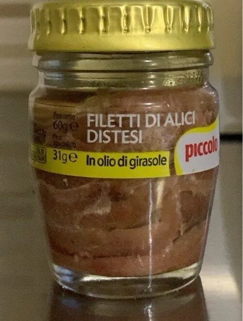 Filetti di alici distesi