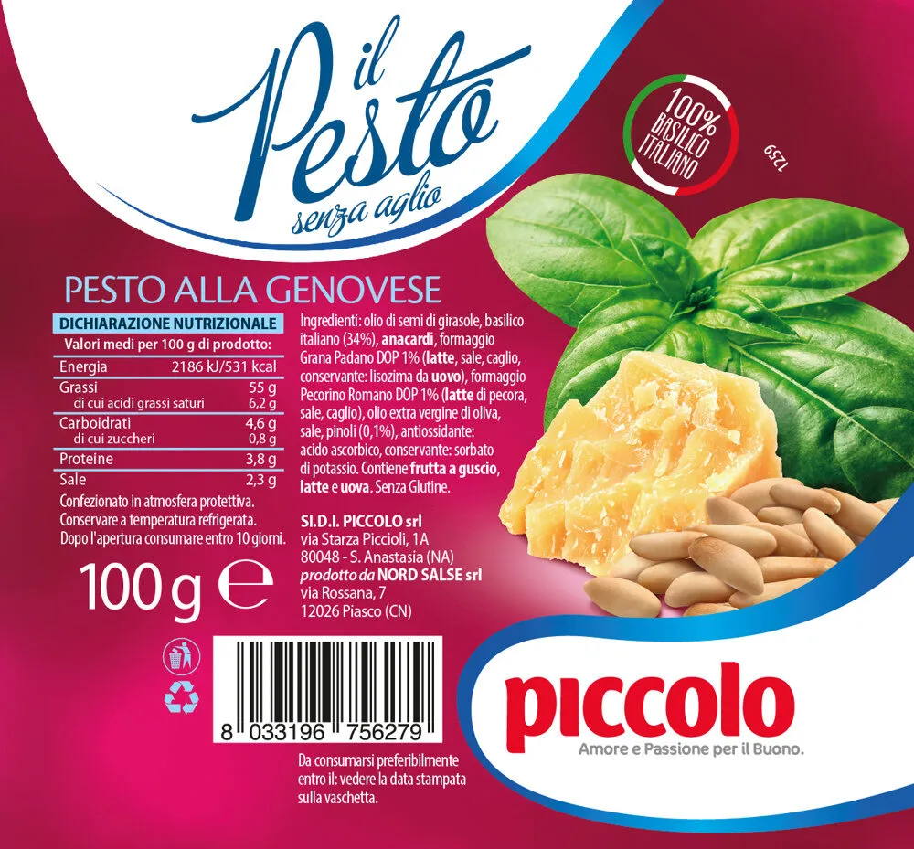 Pesto genovese senza aglio Piccolo