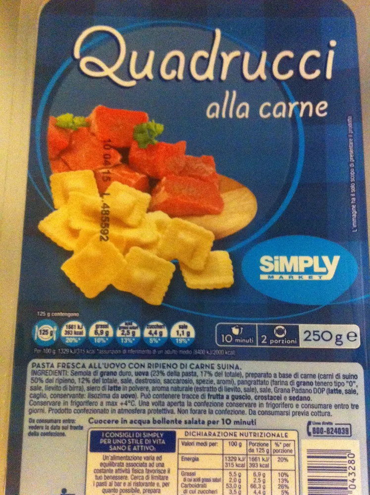 Quadrucci alla carne