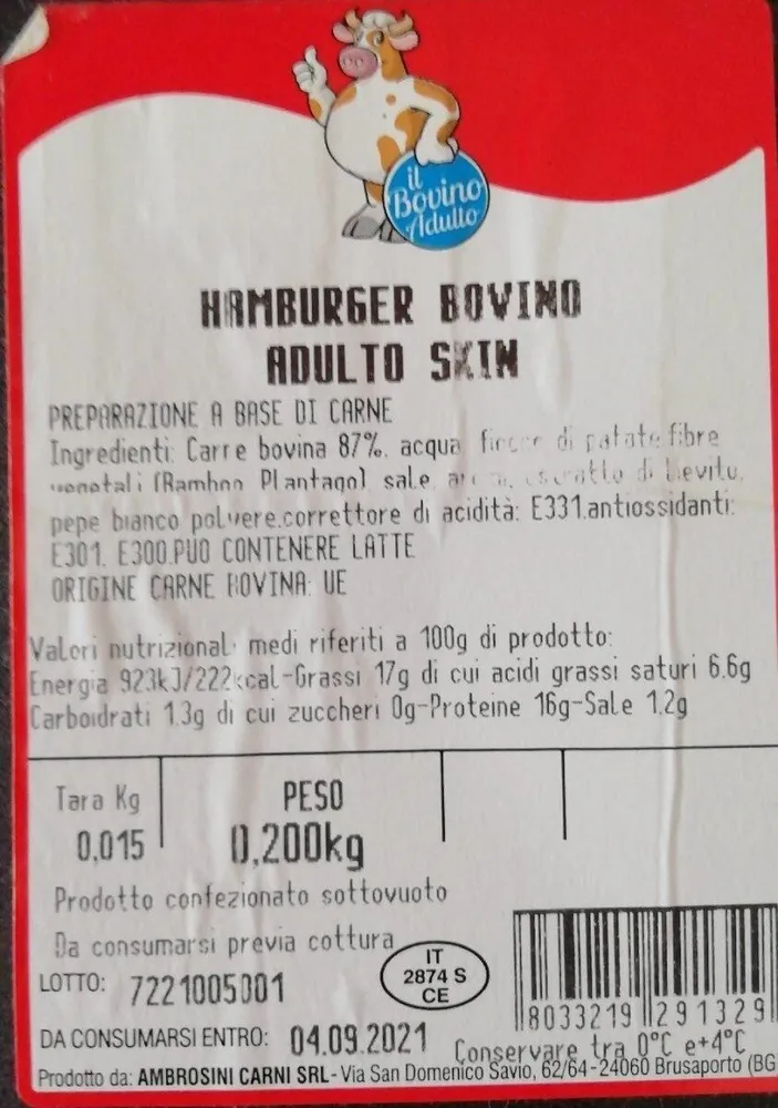 HAMBURGER BOVINO ADULTO SKIN