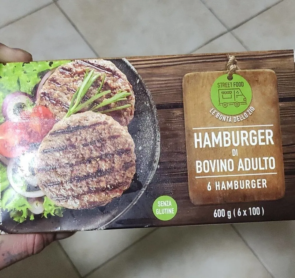 Hamburger di bovino adulto