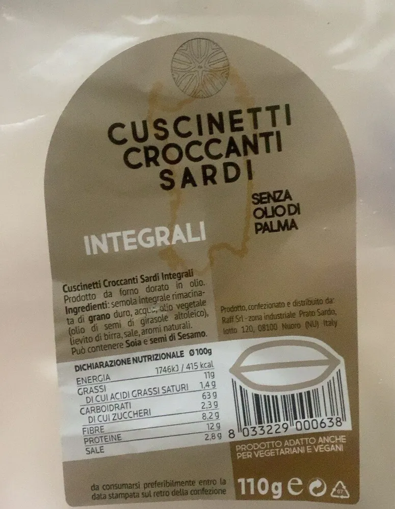 Cuscinetti croccanti sardi integrali