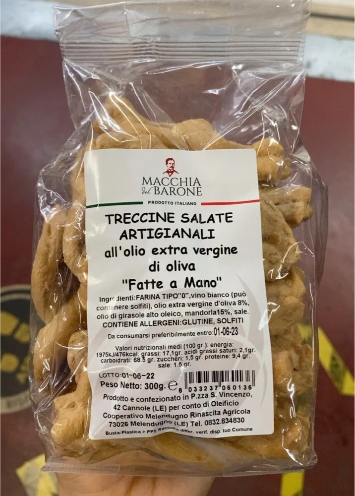 Treccine salate artigianali all’olio extravergine d’oliva