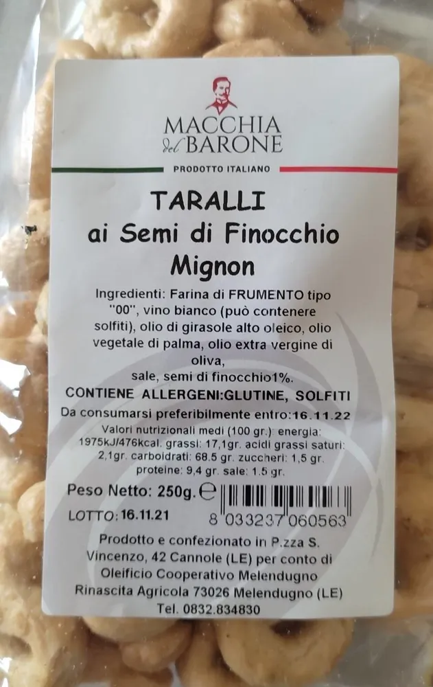 Taralli ai semi di finocchio Mignon