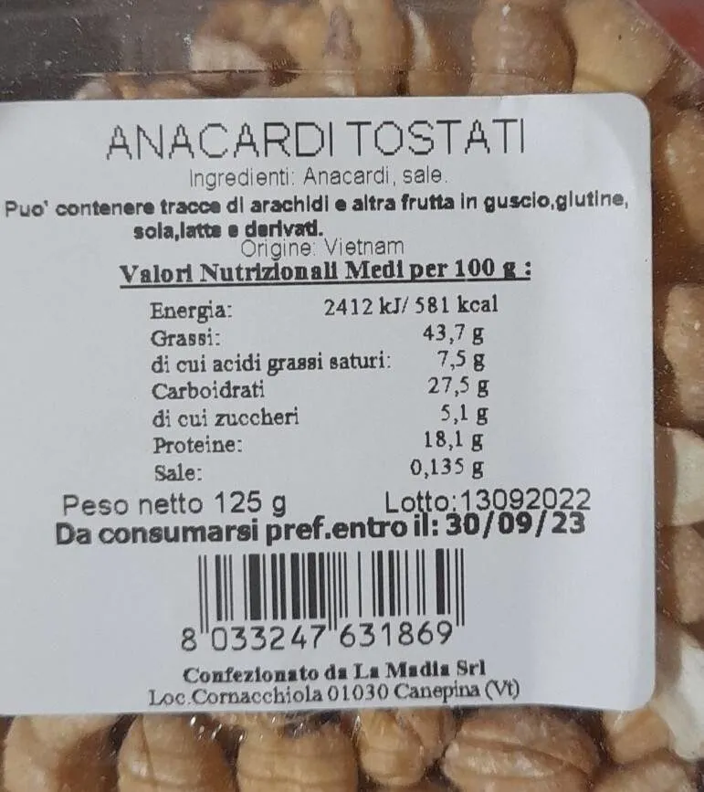 Anacardi Tostati