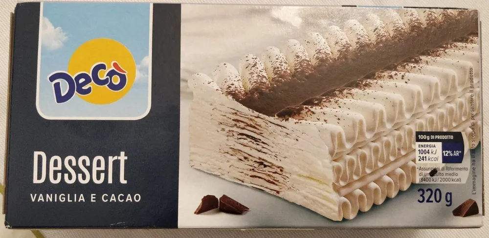 dessert vaniglia e cacao