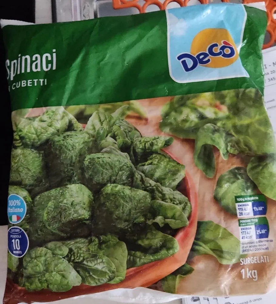 Spinaci in cubetti