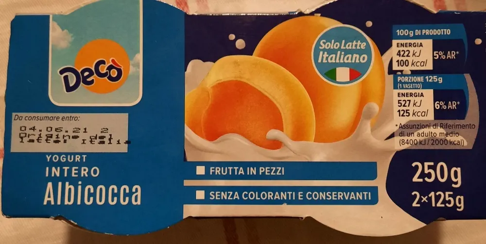 Yogurt intero albicocca