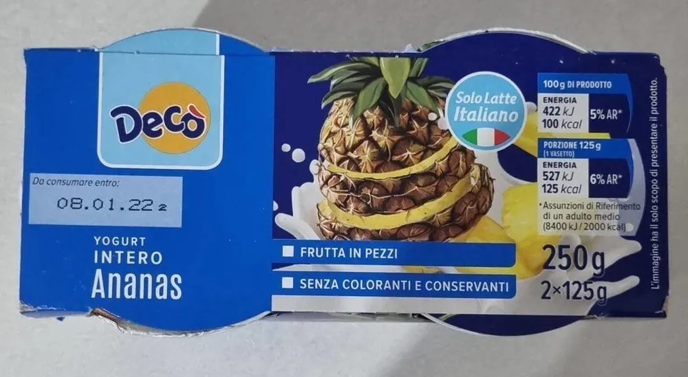 Yogurt intero ananas